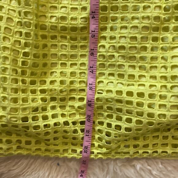 Ann Taylor LOFT Yellow Eyelet Cut Out Skirt - Picture 9 of 9